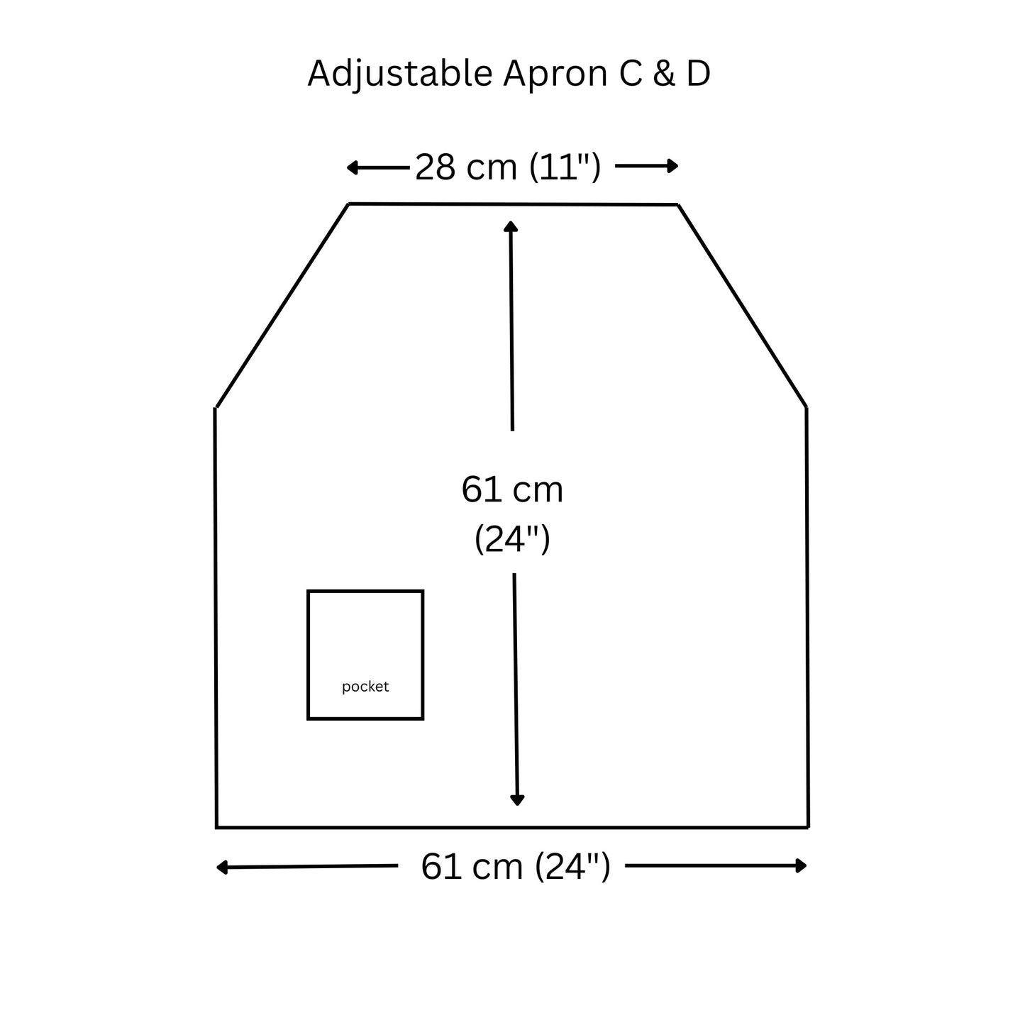 Apron with adjustable straps in grey linen