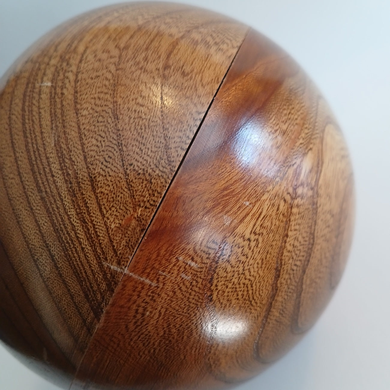 Vintage Teak Footed Orb