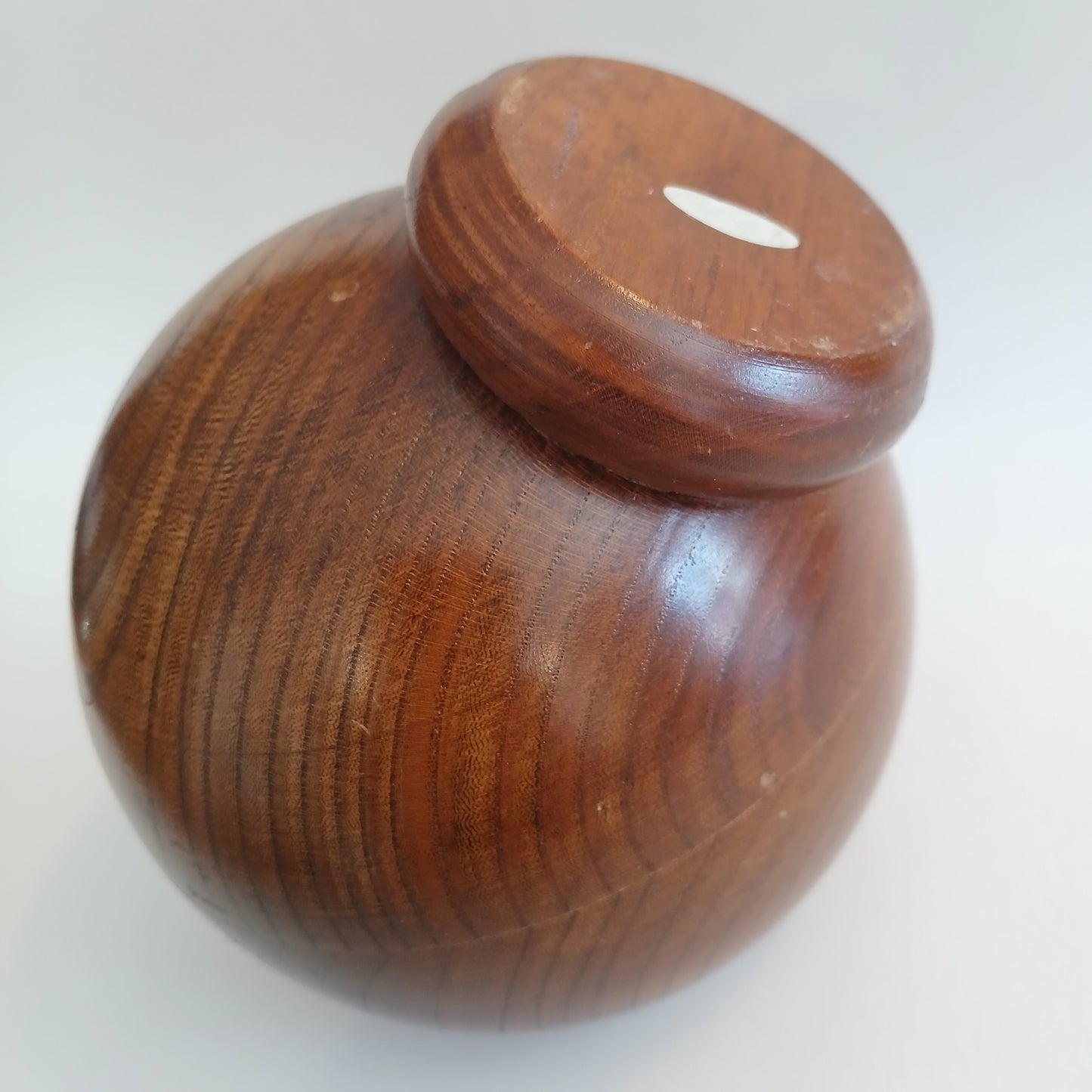 Vintage Teak Footed Orb