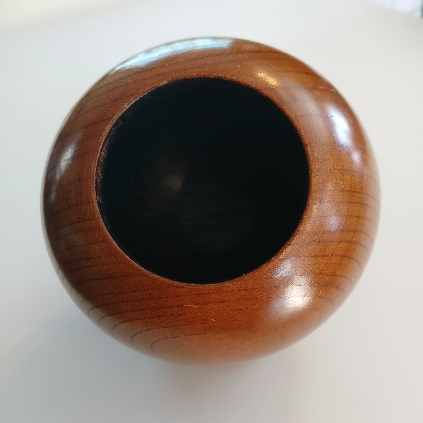Vintage Teak Footed Orb