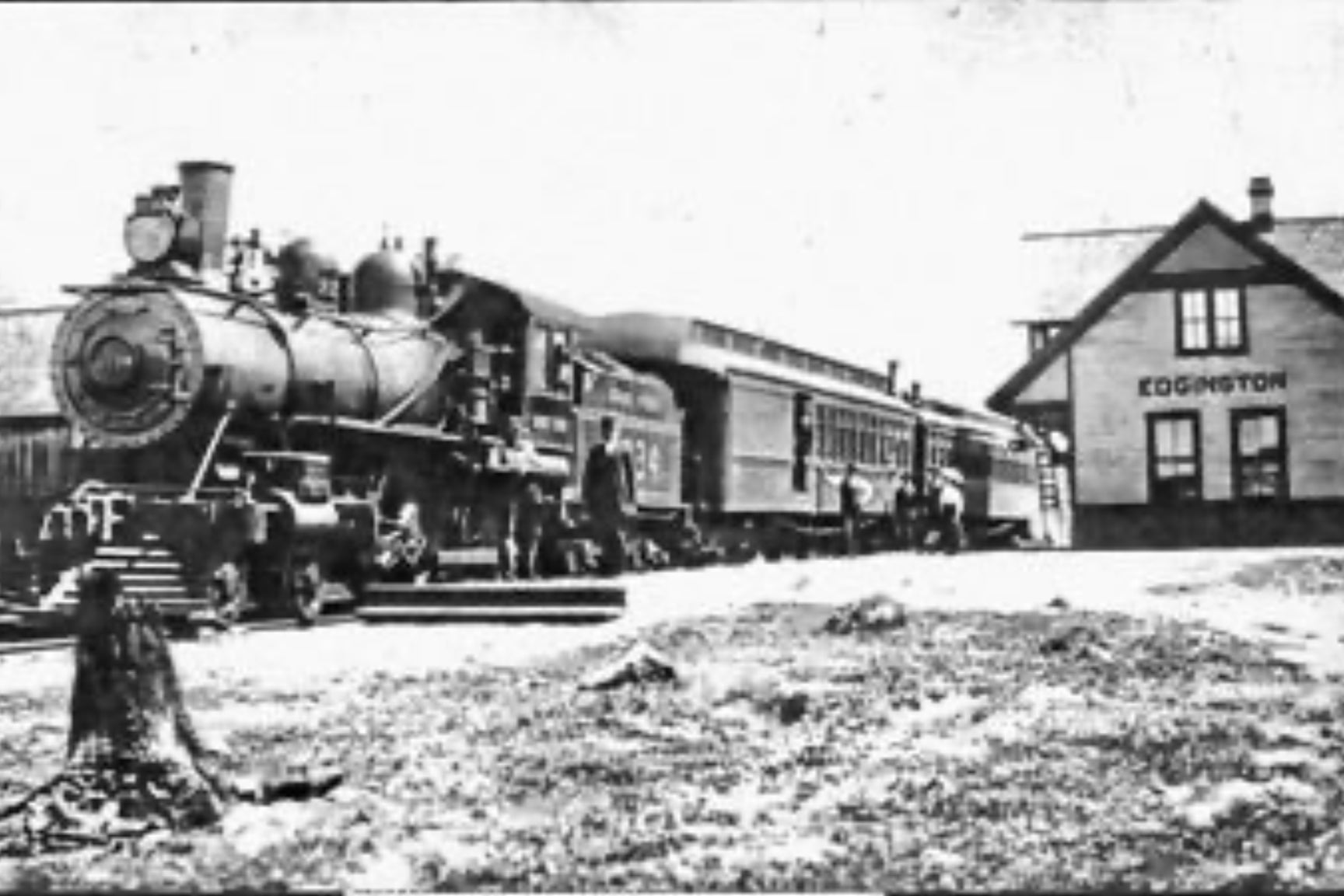 Photo credit Christie Historical Committee - an old train at Edgington Station